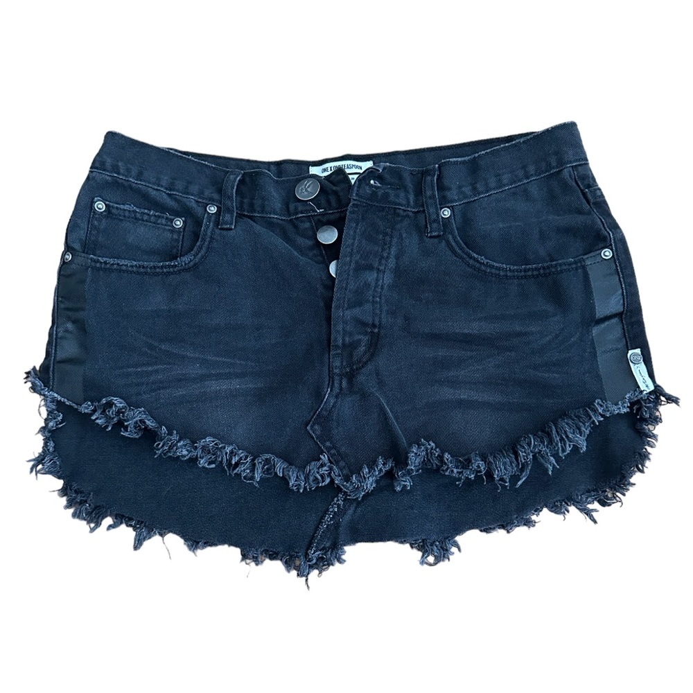 One x one teaspoon mini black denim skirt size 28